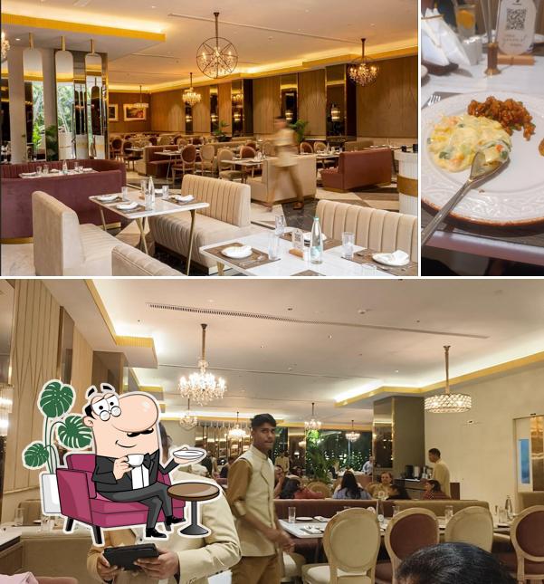 Take a seat at one of the tables at Enjoy Restaurant