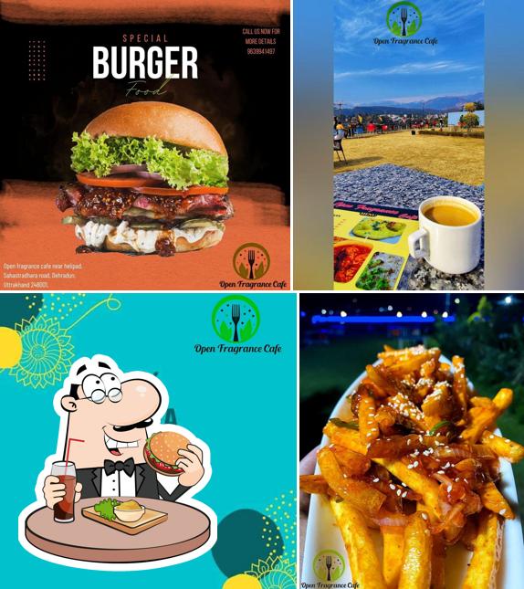 Get a burger at Open Fragrance Cafe