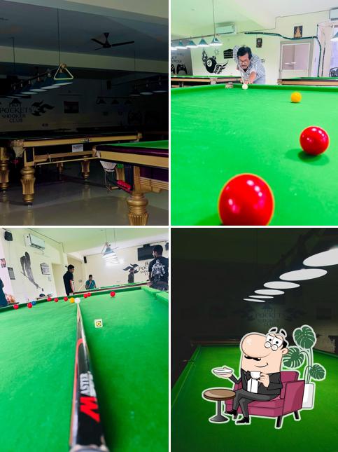 The interior of HOT POCKETS SNOOKER CLUB
