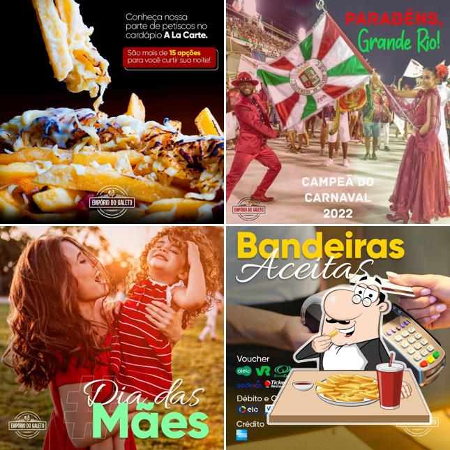 Prove batatas fritas no Empório do Galeto