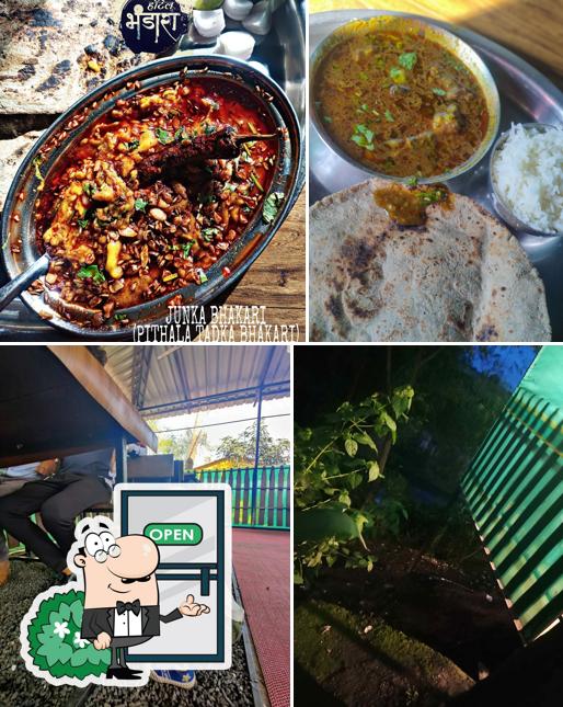 The restaurant's exterior and food
