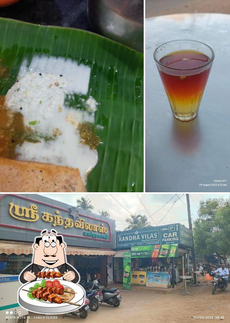 Take a look at the image showing food and exterior at Sree Kanda vilas Hotel