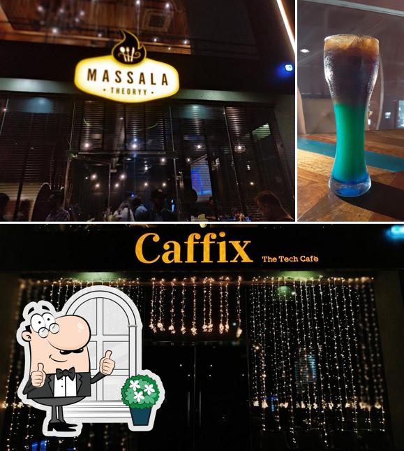 Among different things one can find exterior and beer at Caffix - The Tech Cafe