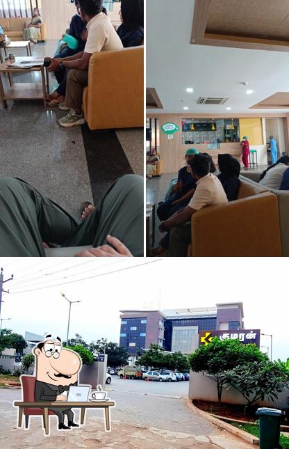 The picture of interior and exterior at Coffee Tea & More - Kumaran Medical Center