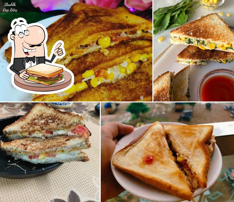 Grilled cheese sandwich at Shuddh Desi Bites