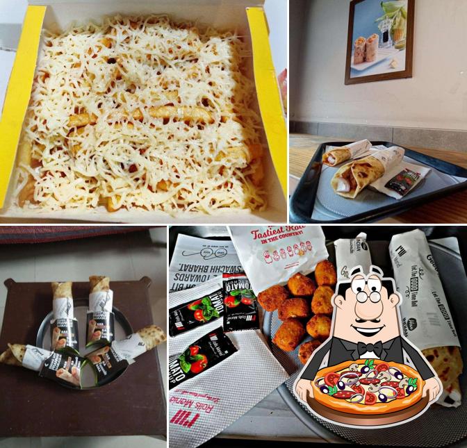 Try out pizza at Rolls Mania