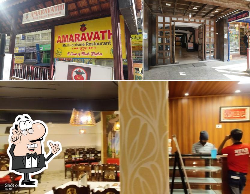 The interior of Amaravathi Restaurant