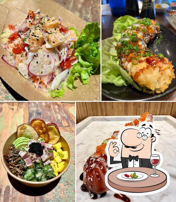 Platos en Sosu Poke e Sushi