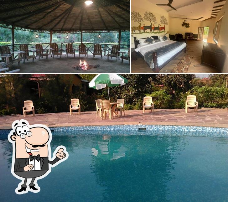 The interior of Wildflower Resort Bandhavgarh