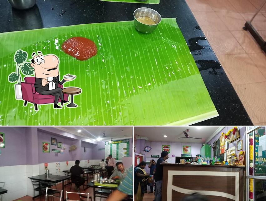 Among various things one can find interior and food at Hotel New Sangamam