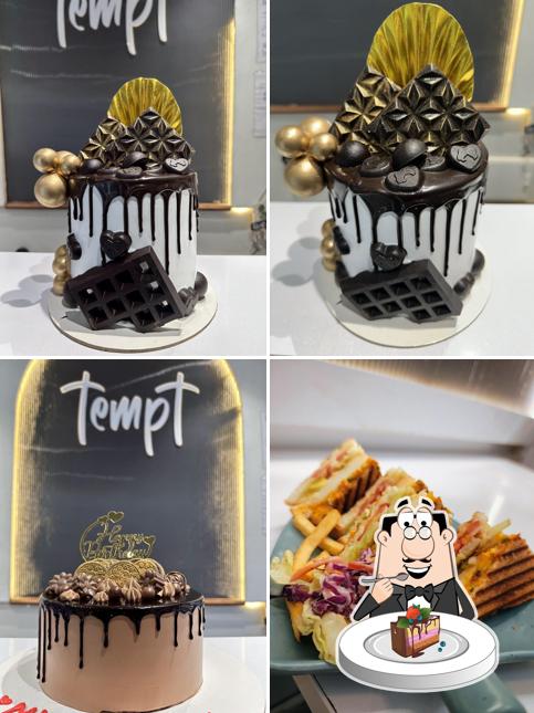 Chocolate cake at Tempt Cakes and Gaming Cafe