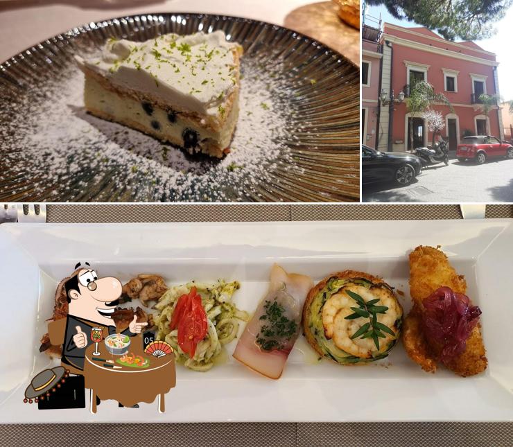 La cibo e esterno del ristorante