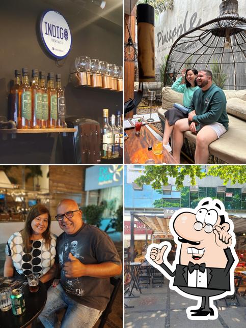 A ilustração do Cervejaria Tio Ruy’s interior e bebida