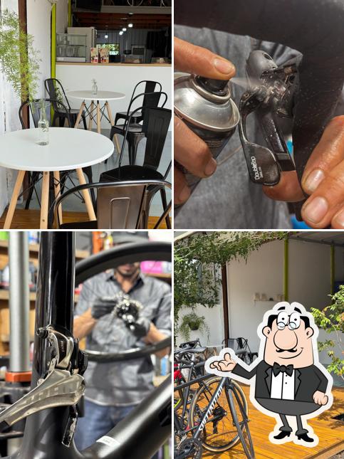 O interior do Eloos Bike e Café