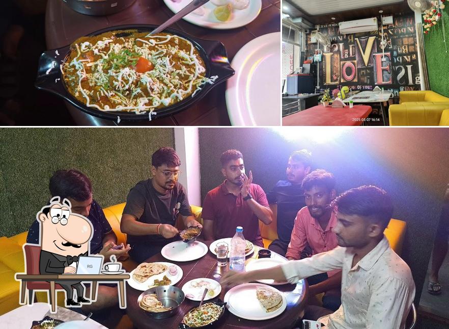 The image of interior and food at DeMoz