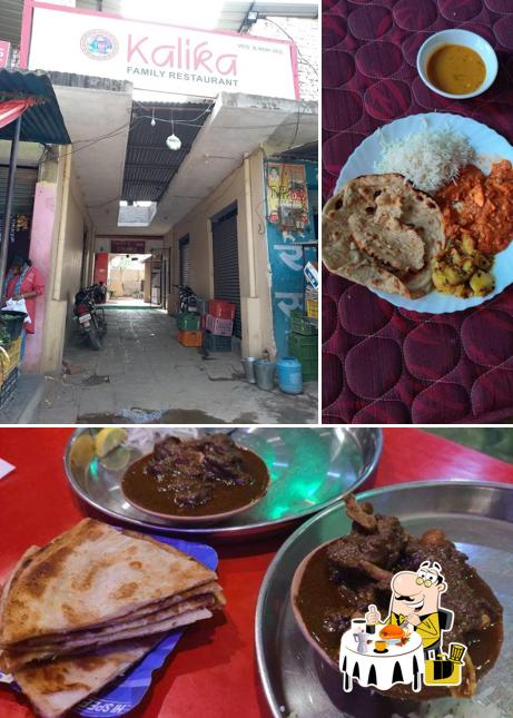 This is the image displaying food and exterior at Kalika Family Restaurant
