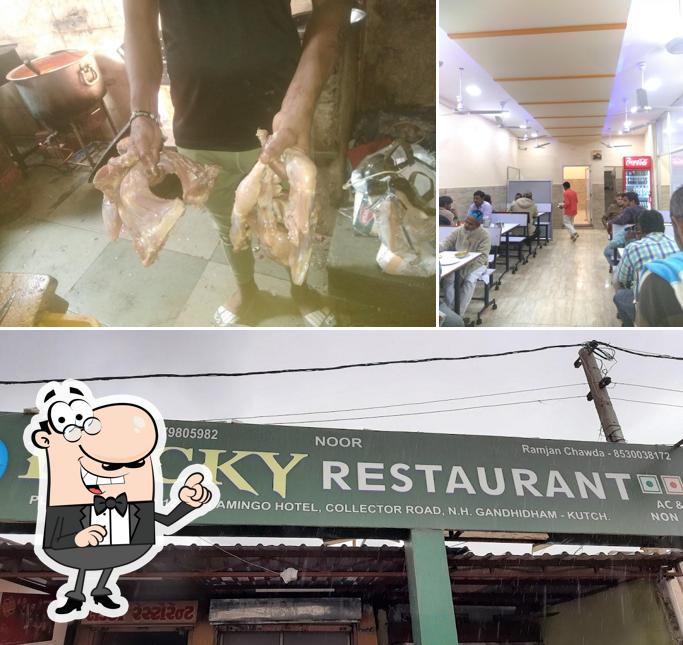The exterior of Lucky Restaurant