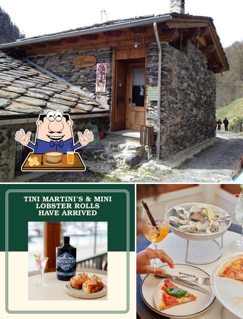 La cibo e esterno del ristorante