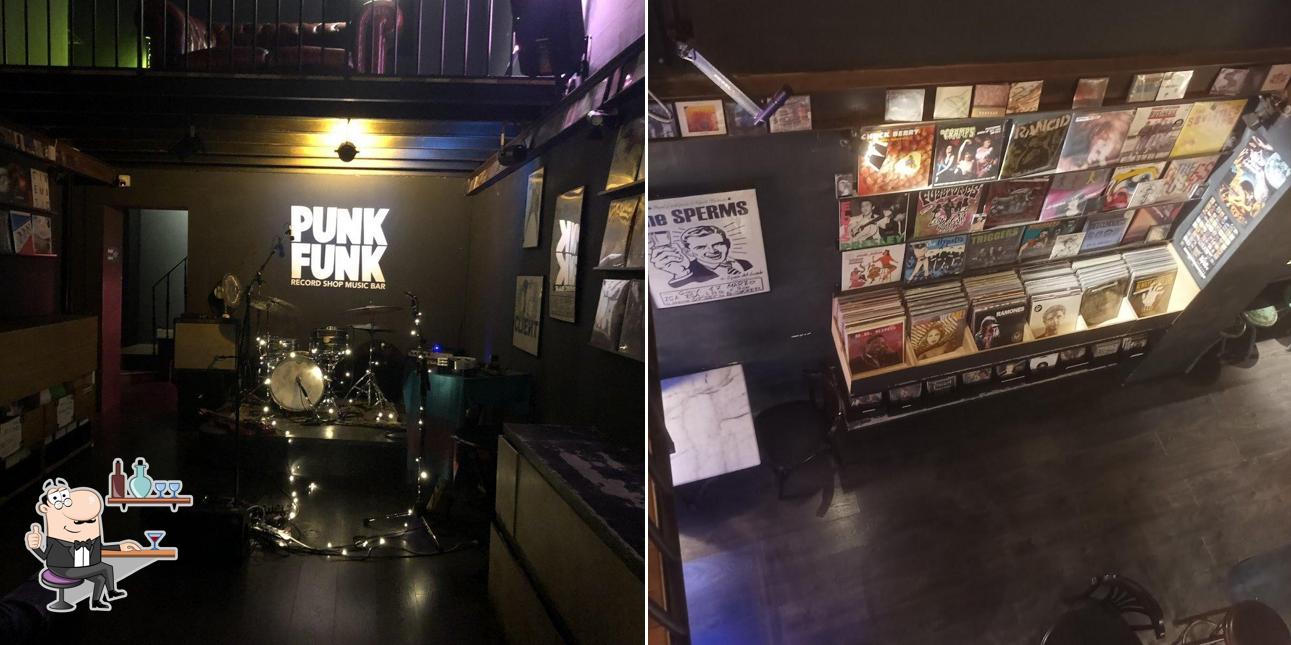 Dai un'occhiata agli interni di Punk Funk Record Shop Music Bar