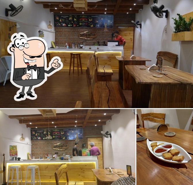 The restaurant's interior and dining table
