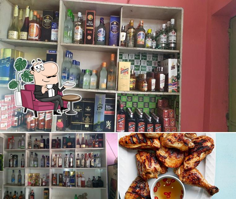 The photo of interior and meat at Kalpana Restaurant Cum Bar