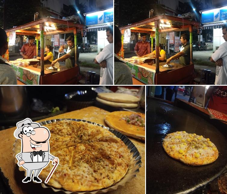 The image of exterior and food at Shree Ram Samarth Pizza Center