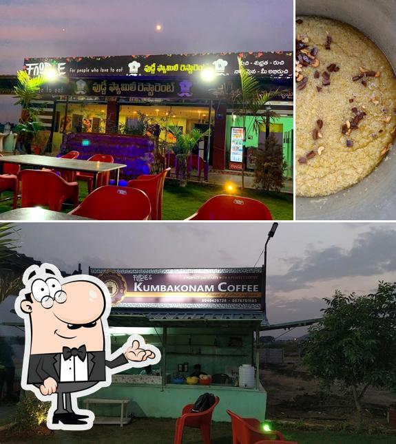 The restaurant's interior and food