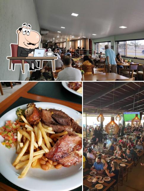 Sente em uma das mesas no Fornalle Restaurante