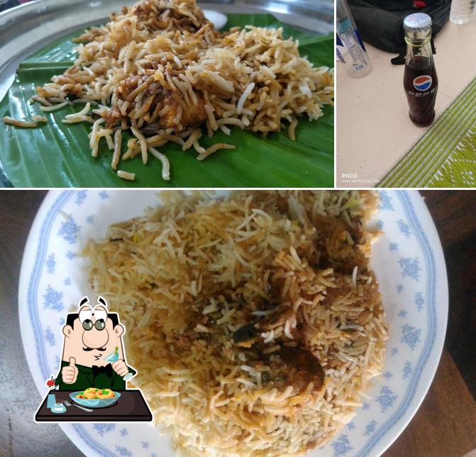 Check out the photo displaying food and beer at Raichur Biriyani House