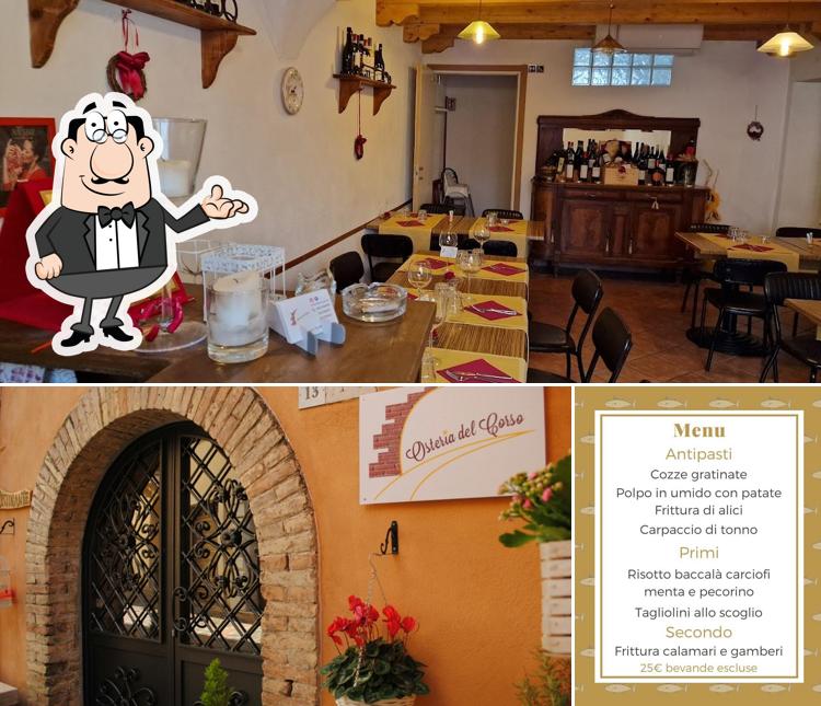 Gli interni di Osteria del Corso