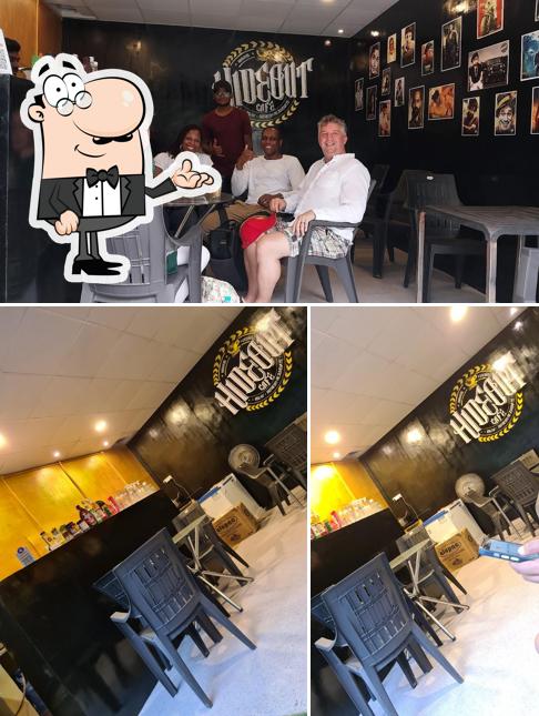 The interior of Hideout cafe