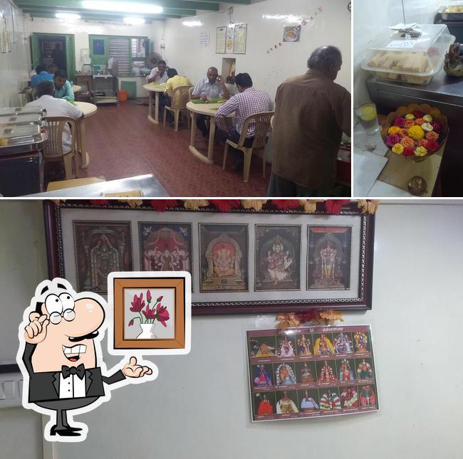 The restaurant's interior and dessert