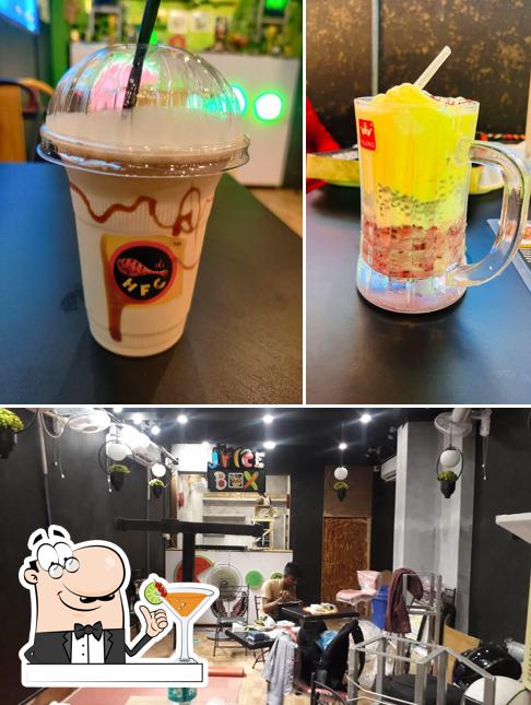 The photo of drink and interior at HFC Multicuisine Restaurant