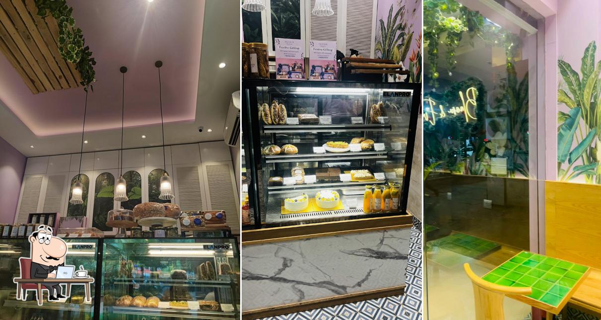 Take a seat at one of the tables at Bloom Cafe & Cakery