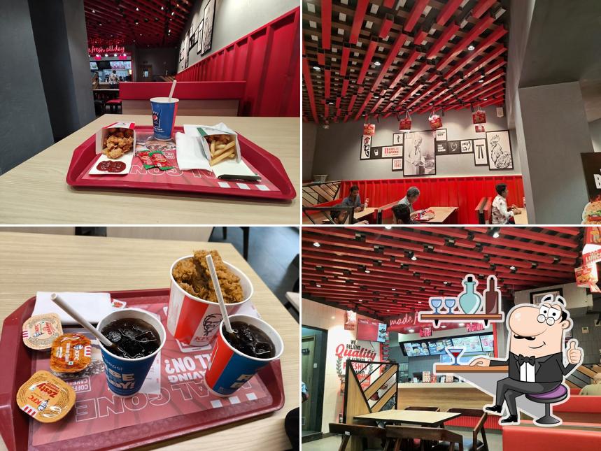 Take a seat at one of the tables at KFC