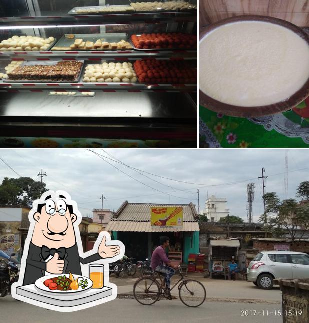 Check out the image showing food and exterior at Bhagalpuri Hotel