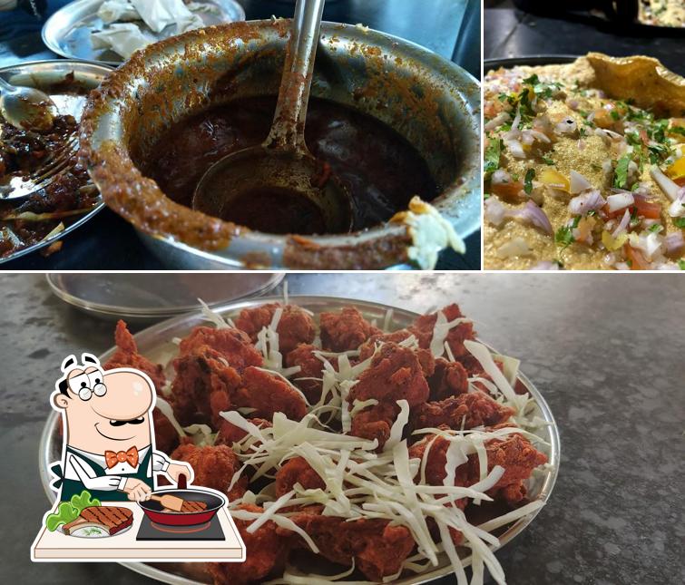 Order meat dishes at Shelke Mama Dhaba Daulatabad Ellora Road