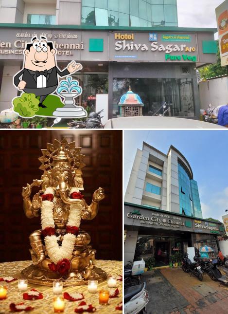 The exterior of Hotel Shiva Sagar Veg