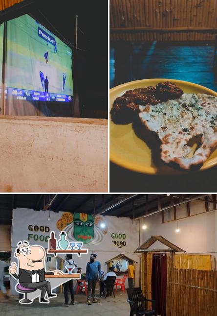 This is the image showing interior and food at Big Brothers Family Dhaba