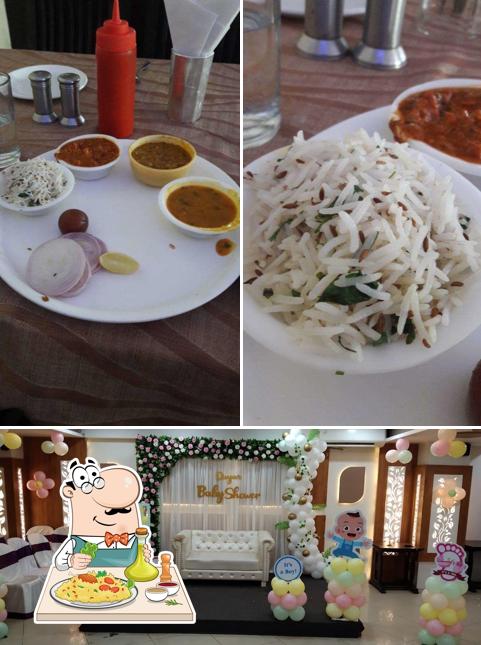 This is the photo showing food and birthday at Panchamrut Restaurant