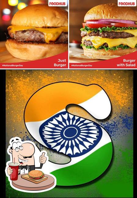 Try out a burger at food hub
