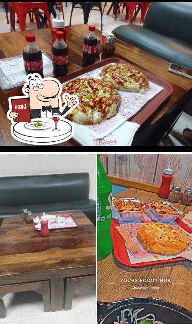 The image of food and interior at Foody Hub Pizza Dera Bassi, Best Pizza Restaurant in Zirakpur Foody Hub Pizza
