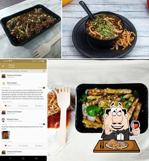 Try out pizza at Chinese Food Empire