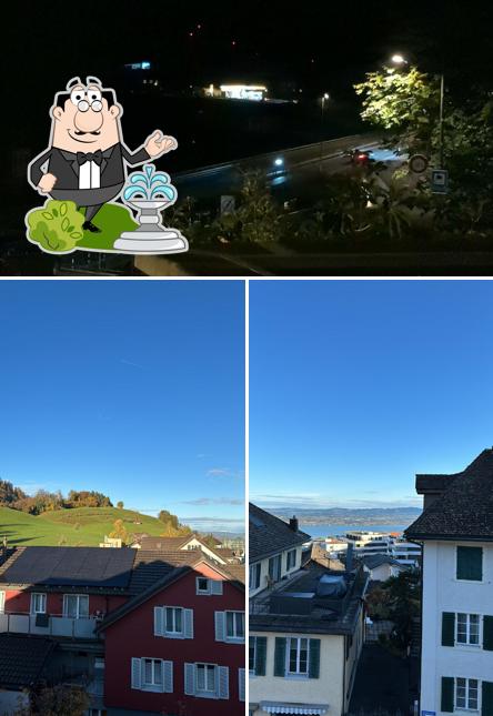 Puoi goderti l'aria fresca da seduto all'esterno di Hotel zum Hirschen