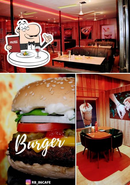 Among different things one can find food and bar counter at RB Cafe