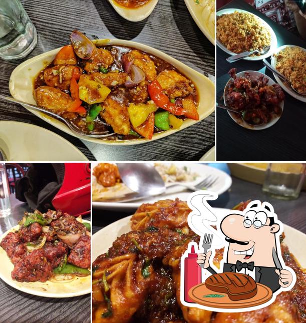 Meat dishes are offered by Gourmet Hut