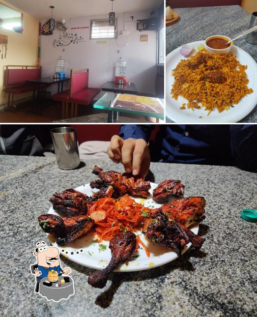 Check out the image depicting food and interior at Hotel Jannat