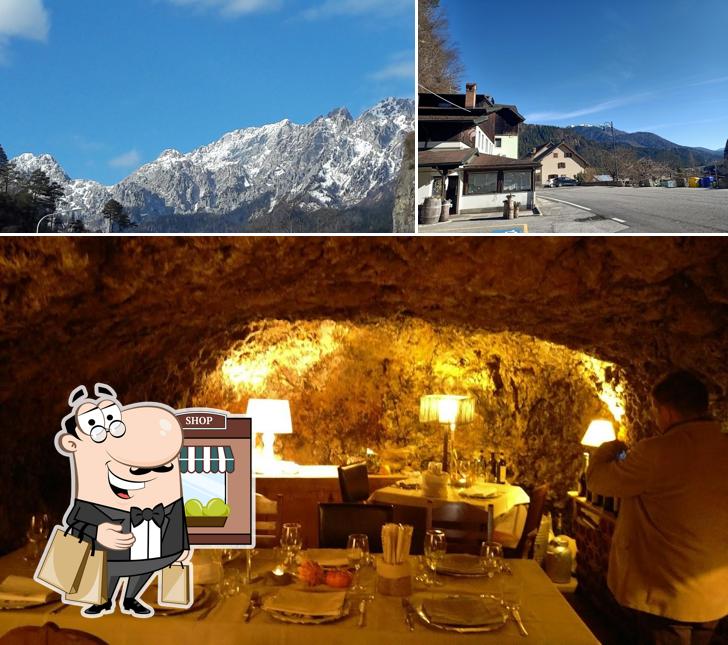 La esterno e tavolo da pranzo del ristorante