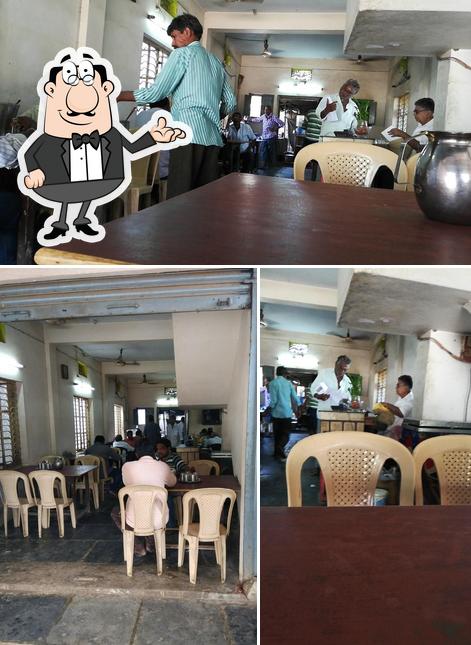 The interior of Annapoorna Hotel