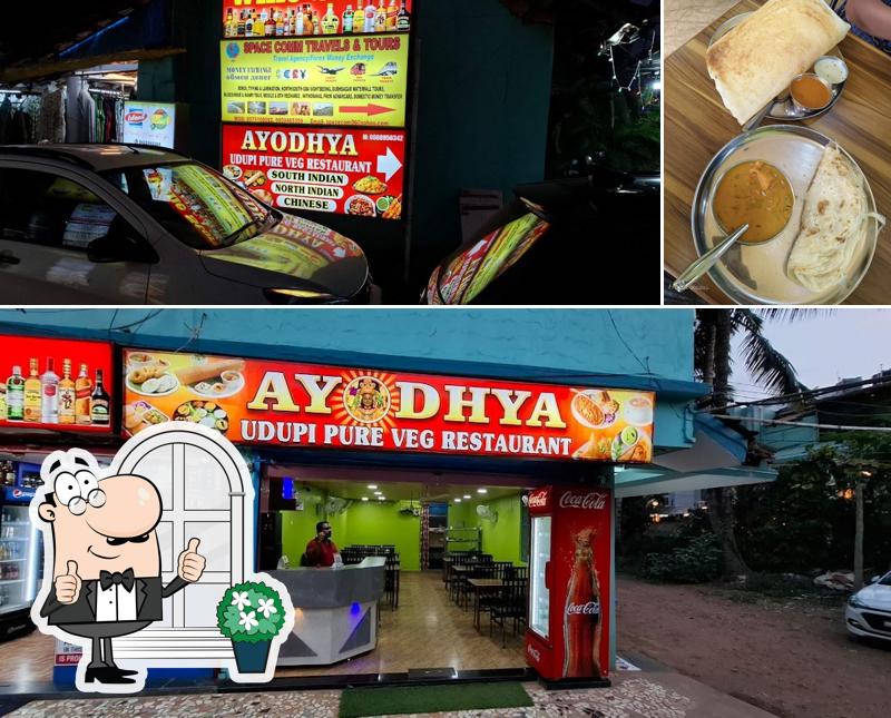 The restaurant's exterior and food